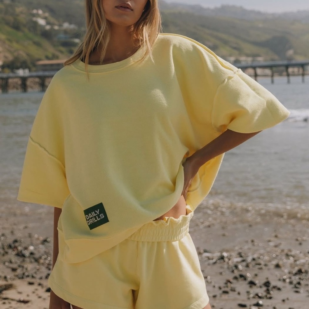 Daily Drills m/l Lemondade cropped sleeve crew